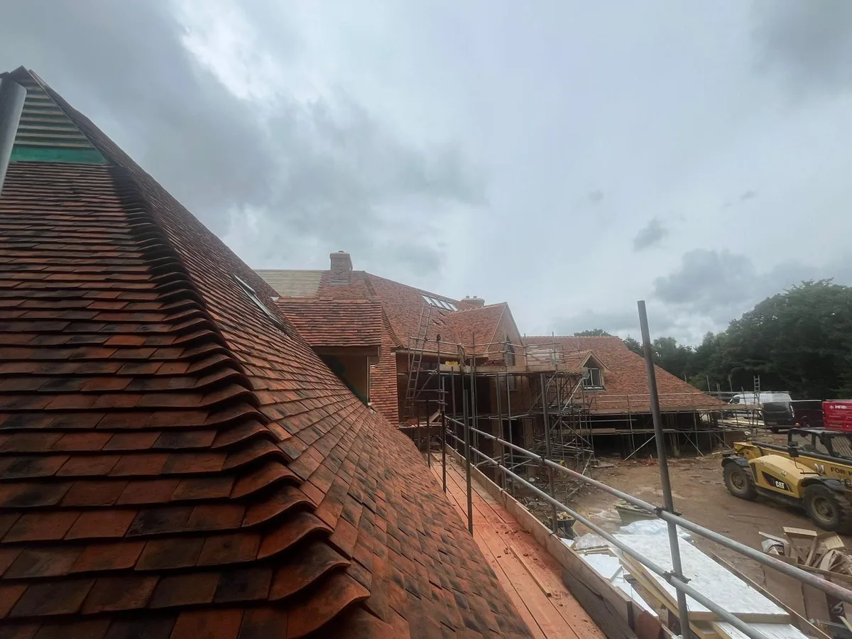 Clay tile, close in